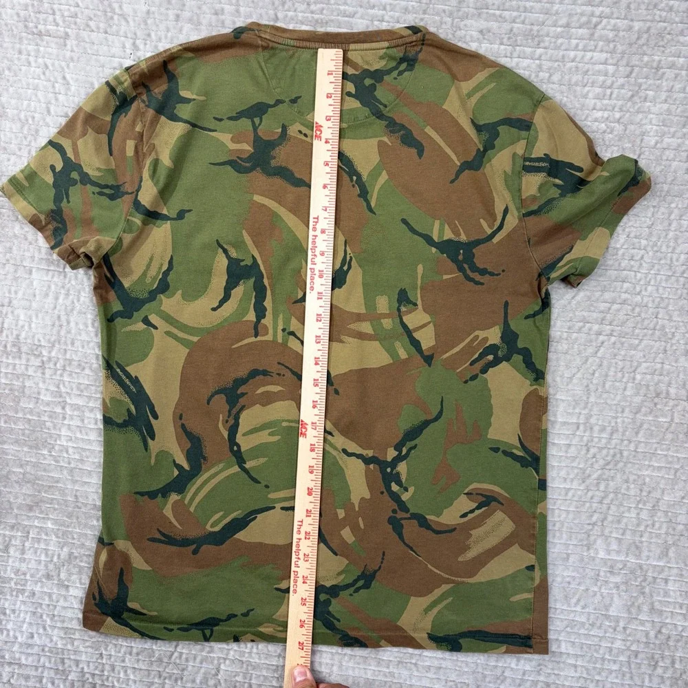 Polo Ralph Lauren Mens Camo Pocket T-Shirt Custom Slim Fit Green Brown Large